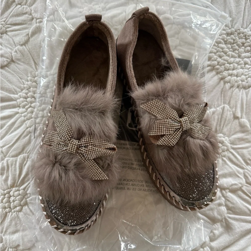 Brown Sparkle Loafers - Picture 6 of 10